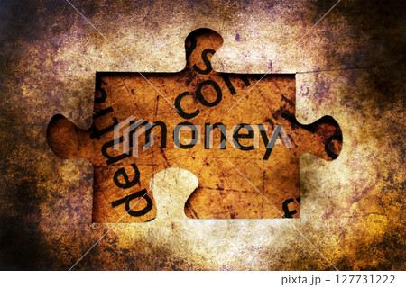 Money puzzle grunge concept concept Money puzzle grunge concept concept 127731222