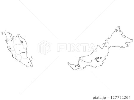 白地図　マレーシア 127731264
