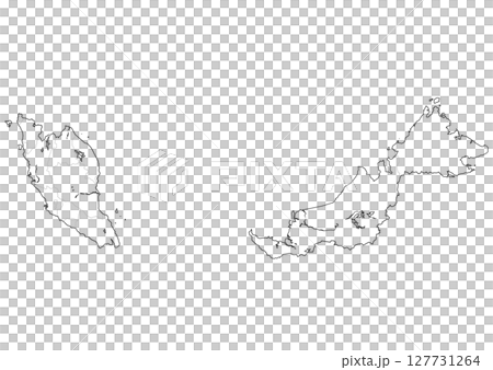 白地図　マレーシア 127731264