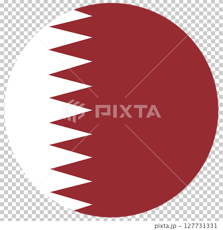 Qatar flag in circle frame, round icon, badge, button. 127731331