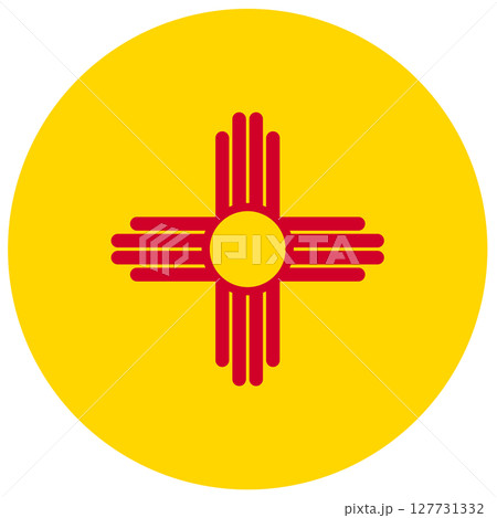 New Mexico State round circle flag isolated. New Mexico State round circle flag isolated. 127731332