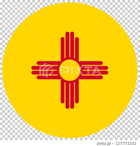 New Mexico State round circle flag isolated. New Mexico State round circle flag isolated. 127731332