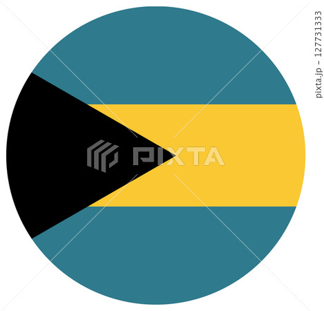 Flag of Bahamas in circle shape isolated.  127731333