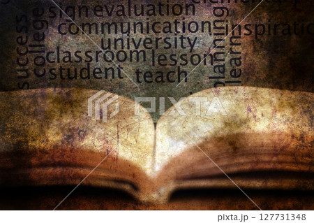 Book and knowledge grunge  concept 127731348