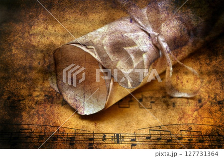 Music sheet and letter Music sheet and letter 127731364