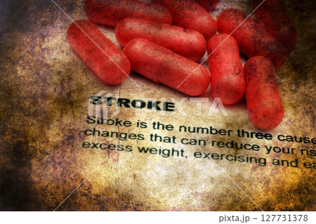 Stroke and pills grunge concept 127731378