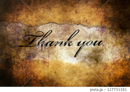 Thank you text on grunge background Thank you text on grunge background 127731381