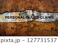Personal injury claim text on wall 127731537