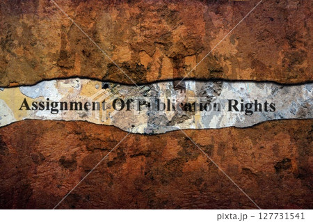 Assignment of publication rights text on wall Assignment of publication rights text on wall 127731541