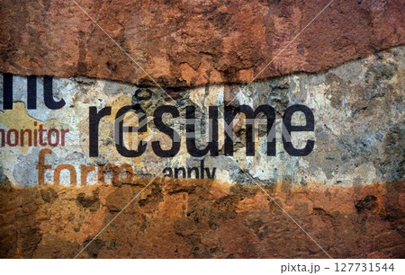 Resume text on wall Resume text on wall 127731544