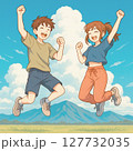 夏休みの男女 127732035