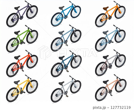 アイソメトリック　自転車 127732119
