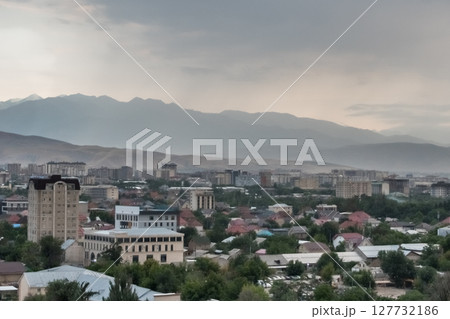 Scenic views of bishkek city skyline and mountains in kyrgyzstan Scenic views of bishkek city skyline and mountains in kyrgyzstan 127732186
