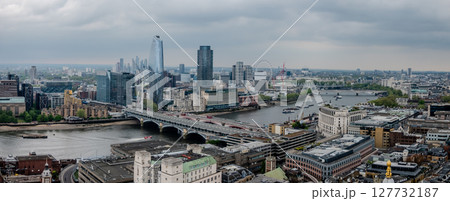 aeriall view of london on partially sunny day aeriall view of london on partially sunny day 127732187