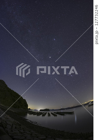 瀬戸内の秋の星景色昇るオリオン座 瀬戸内の秋の星景色昇るオリオン座 127732246