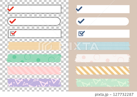 Checklist and masking tape material set 127732287