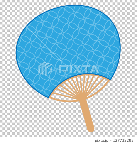 Blue fan with star pattern 127732295