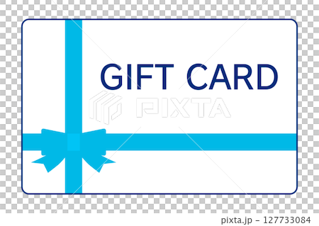 淺藍色絲帶的禮品卡 127733084