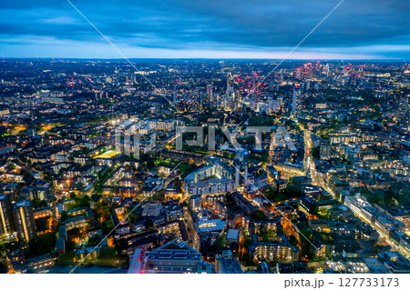 London at night with urban architectures and Tower Bridge London at night with urban architectures and Tower Bridge 127733173