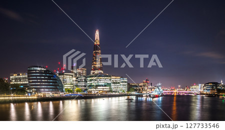 The banks of river Thames seen from Tower Bridge The banks of river Thames seen from Tower Bridge 127733546