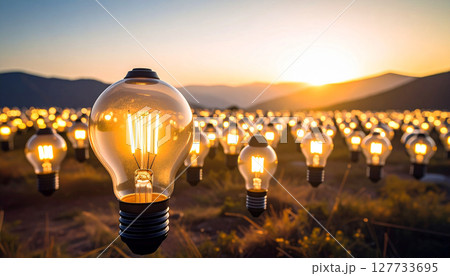 creative light bulbs illustrations . Background concept. Generated Image 127733695