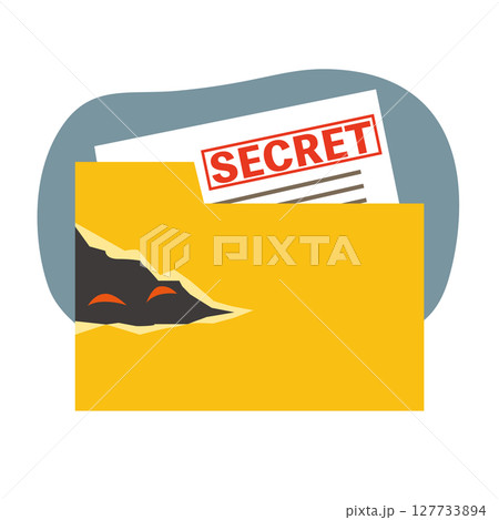 データの盗み見や窃盗のイメージイラスト データの盗み見や窃盗のイメージイラスト 127733894
