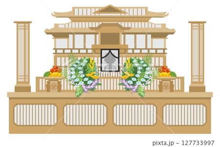 シンプルな祭壇のイメージイラスト シンプルな祭壇のイメージイラスト 127733997