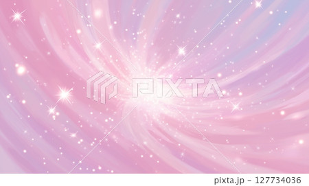 効果背景 ピンク渦巻き魔法変身シーン風キラキラ光背景 127734036
