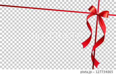 エレガントな赤いリボンのフレームとリボン 127734865