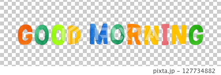 Colorful handwritten lettering of "good morning" 127734882