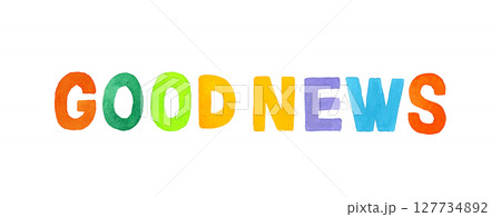 good news（グッドニュース）のカラフルな手書き文字 127734892