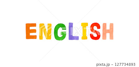 english（イングリッシュ）のカラフルな手書き文字 127734893