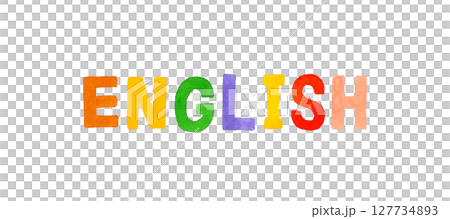 english（イングリッシュ）のカラフルな手書き文字 127734893
