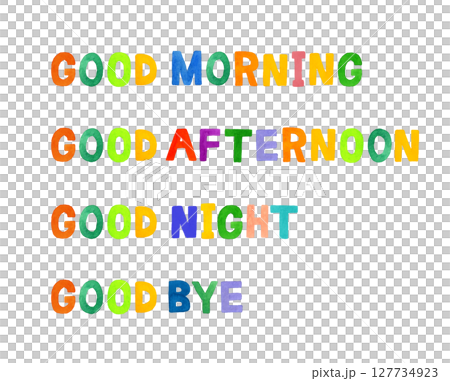 Colorful handwritten set of English greetings 127734923