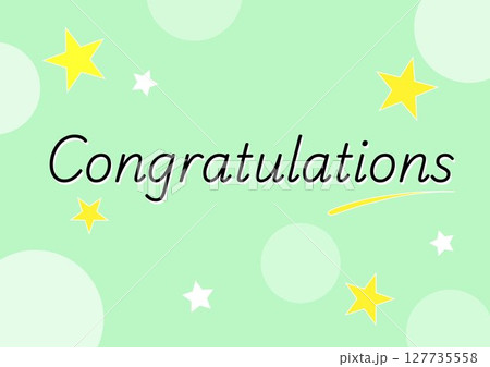 かわいいグリーンのお祝いカード 127735558