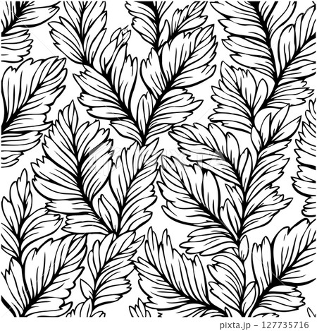 Elegant Seamless Pattern of Floral Leaves Design for Wallpaper Background 127735716