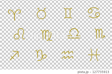 シンプルな金色の星座のアイコン 127735913