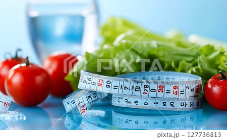 Healthy Eating and Weight Management Concept with Fresh Produce 127736813
