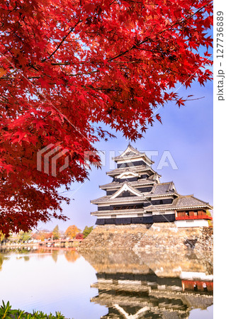 日本の風景 紅葉の松本城 日本の風景 紅葉の松本城 127736889
