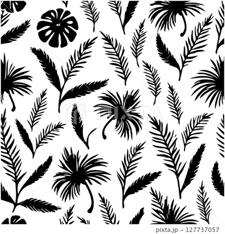 Black and white tree pattern: minimalist nature design with stark contrasting elements 127737057