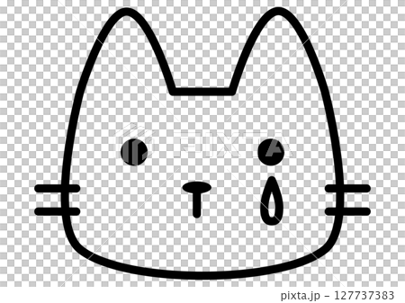 哭泣的可愛貓臉圖標 127737383