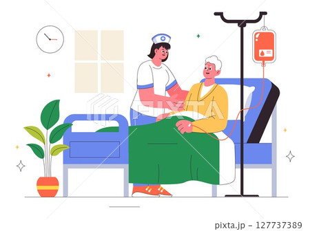 Elderly Care Services Vector Illustration Featuring Life with a Caregiver, Nursing Home, Assisted Living, and Support in a Flat Style Background Elderly Care Services Vector Illustration Featuring Life with a Caregiver, Nursing Home, Assisted Living, and Support in a Flat Style Background 127737389