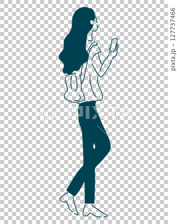 一個女人誰走智能手機 一個女人誰走智能手機 127737466