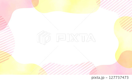 ピンクの可愛い流体シェイプのフレーム 127737473