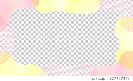 ピンクの可愛い流体シェイプのフレーム 127737473