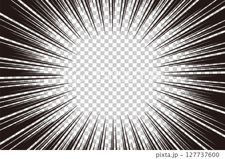 シンプルな白黒の集中線の背景素材 127737600