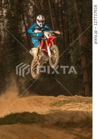 Enduro bike rider 127737616