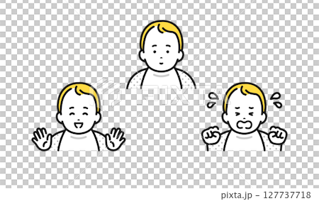 赤ちゃん 表情 アイコン イラスト セット 127737718