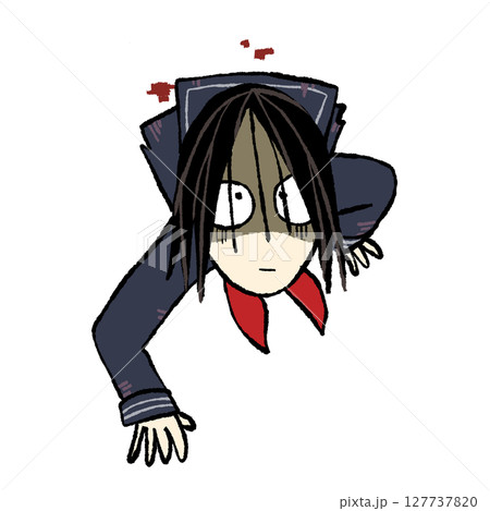 テケテケのイラスト テケテケのイラスト 127737820