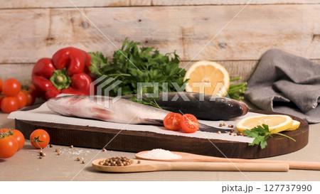 Fresh fish sea bass 127737990